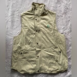 Nikken Thermowear Magnetic Therapy Vest Beige Khaki Large Full Zip Snap